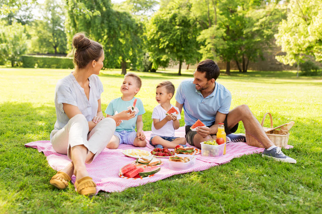 Family picnic in the park